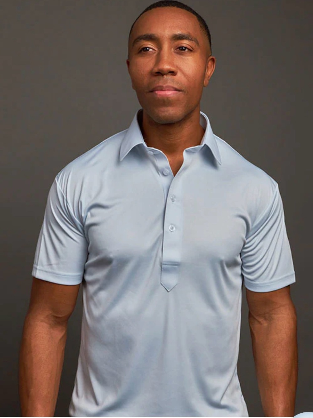 Collars & Co Light Blue Polo Shirt X-Large Semi-Spread Collar Performance NWOT
